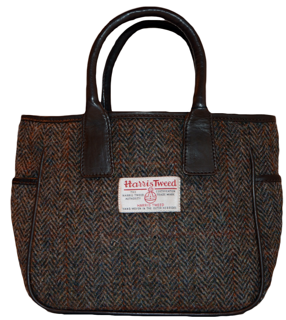James Sienna Handheld Harris Tweed Bag Brown Check